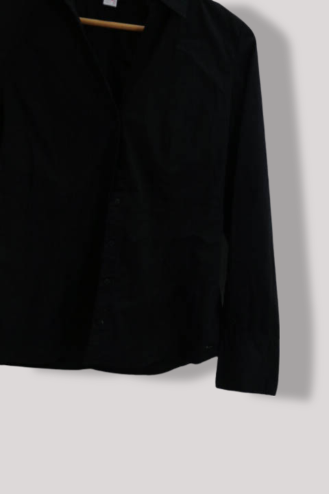 Vintage womens S.Oliver Black slim fit long sleeve shirt size 12