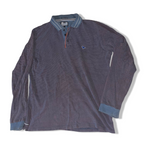 Vintage mens Weekend Offender grey long sleeve polo shirt size S| L26 W20 | 3682