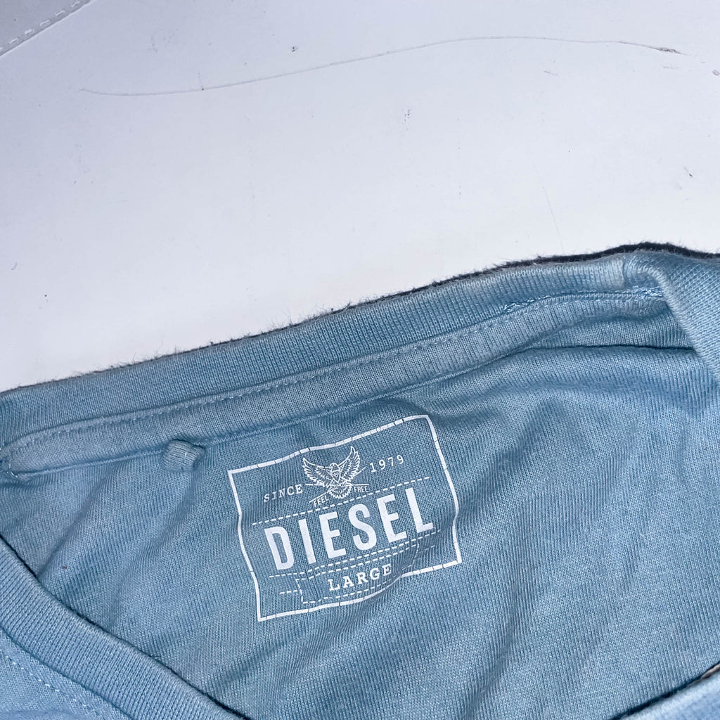 Vintage Diesel Green washed cotton mens large tees