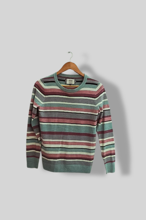 Vintage Maine ultrasoft knitwear multi stripe womens small sweatshirt