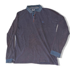 Vintage mens Weekend Offender grey long sleeve polo shirt size S| L26 W20 | 3682