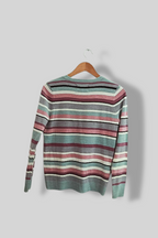 Vintage Maine ultrasoft knitwear multi stripe womens small sweatshirt