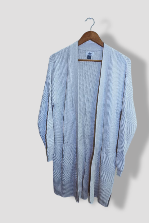 Vintage Old navy womens open front knitted medium cream cardigan