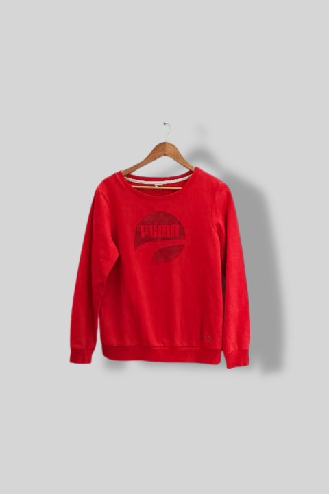 Vintage red puma sport lifestyle womens large crew neck sweatshirt