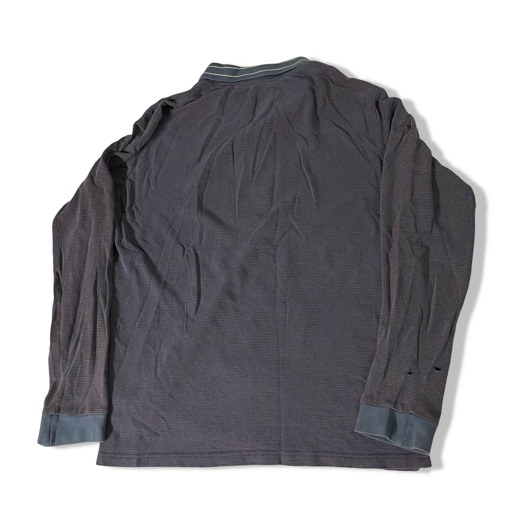 Vintage mens Weekend Offender grey long sleeve polo shirt size S| L26 W20 | 3682