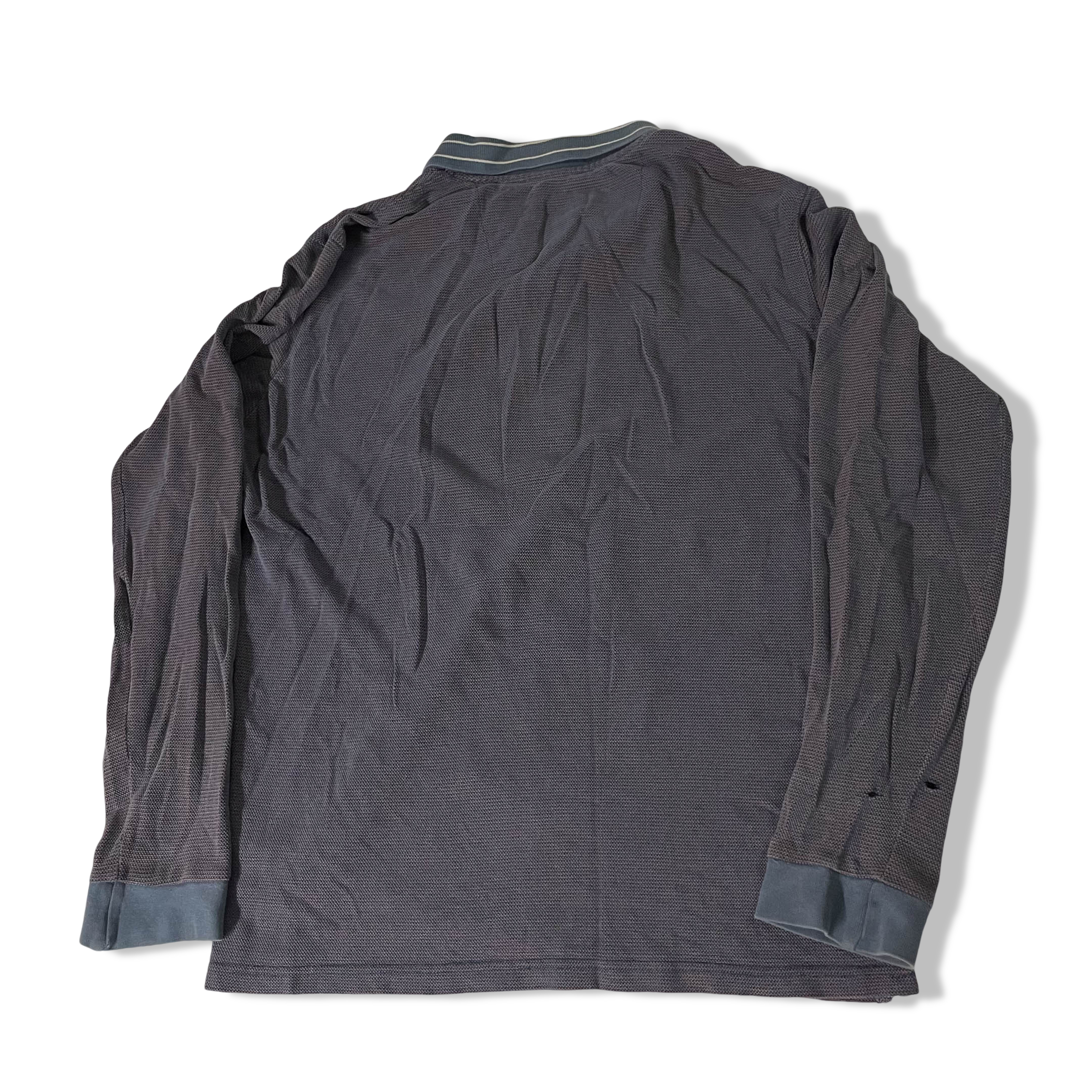 Vintage mens Weekend Offender grey long sleeve polo shirt size S| L26 W20 | 3682