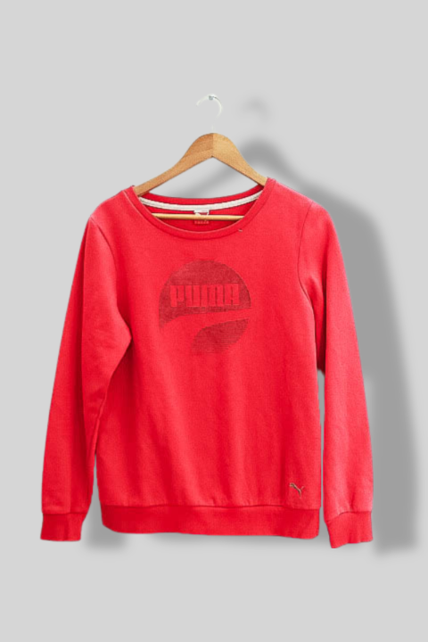 Vintage red puma sport lifestyle womens large crew neck sweatshirt