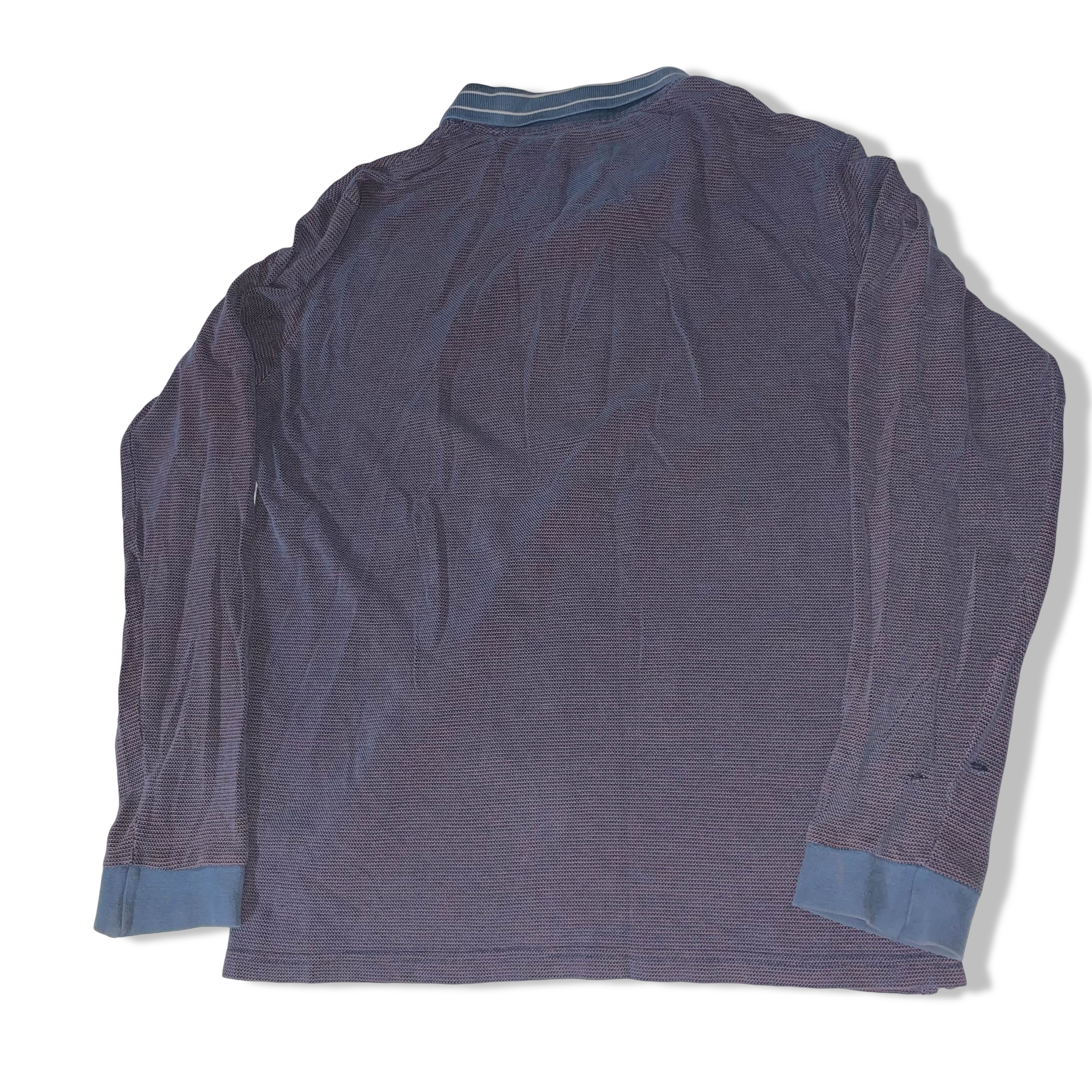 Vintage mens Weekend Offender grey long sleeve polo shirt size S| L26 W20 | 3682