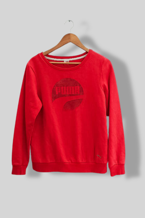 Vintage red puma sport lifestyle womens large crew neck sweatshirt