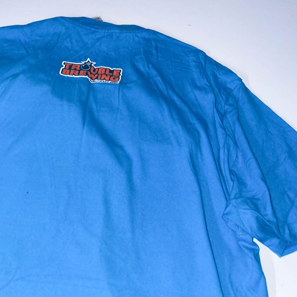 Vintage Blue Gildan Trouble Brewing Irish Craft bear premium cotton XL tees