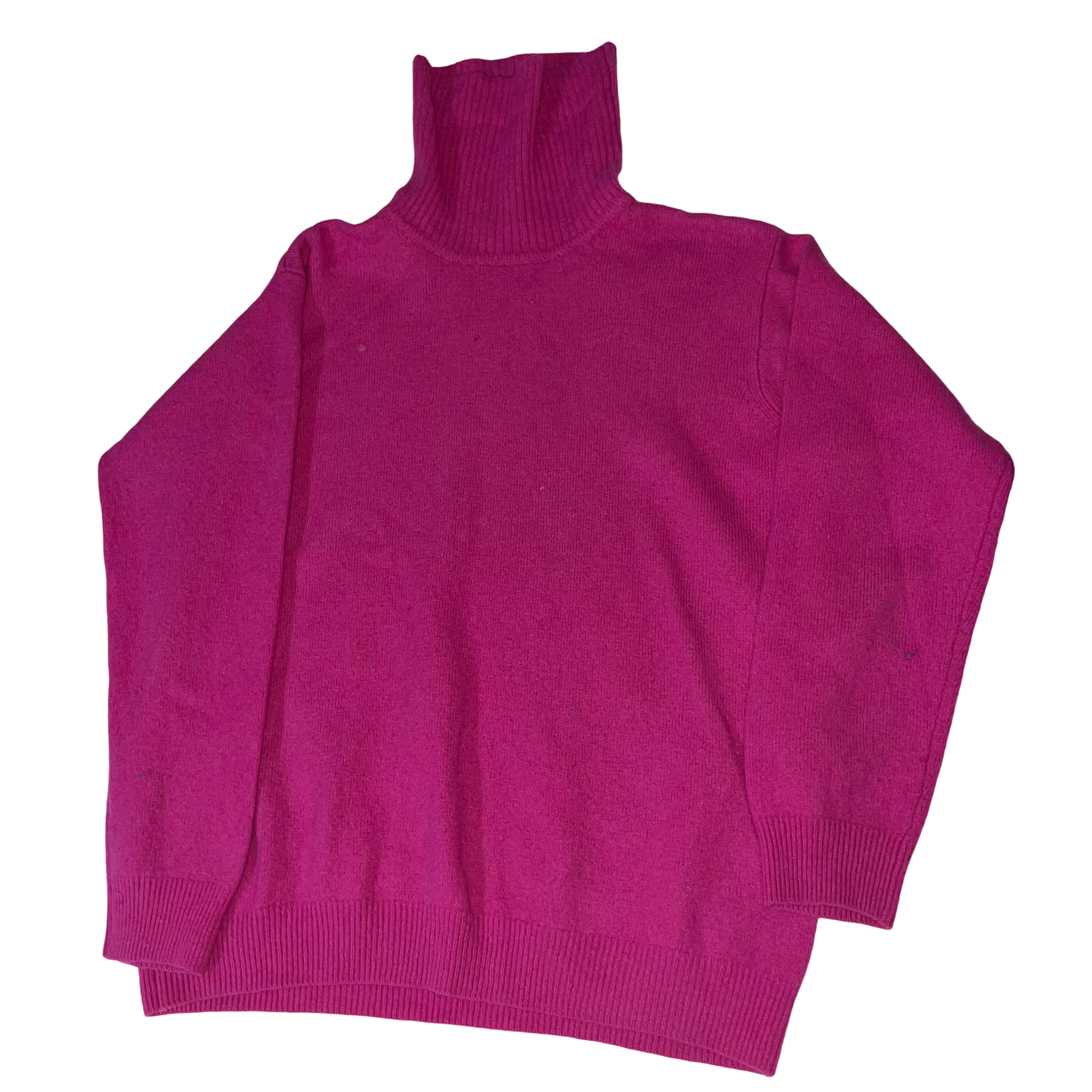 Vintage Women's Woolovers pink wool turtleneck jumper in M| SKU 3723