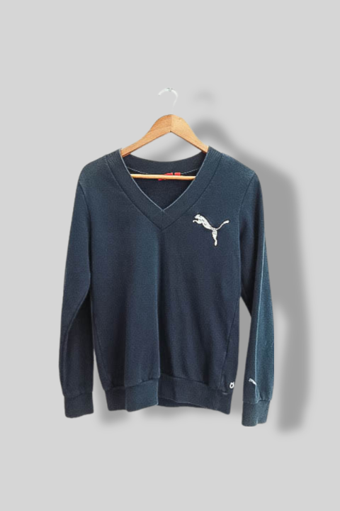 Vintage Puma vneck blue medium womens sweatshirt