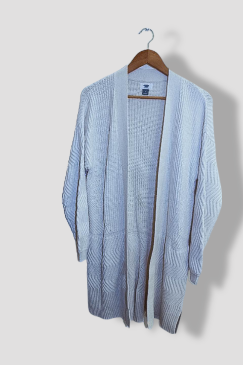 Vintage Old navy womens open front knitted medium cream cardigan