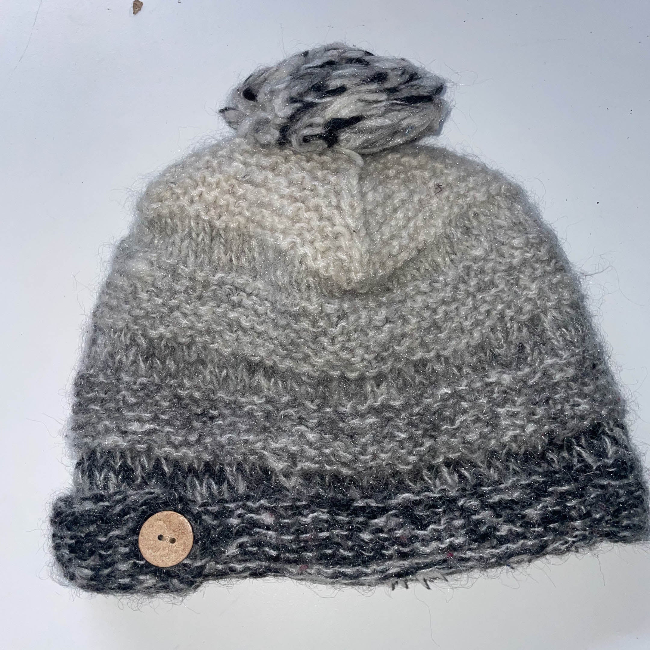 Vintage grey pachamama wool beanie cap