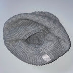 Vintage cable pattern knitted grey beanie cap| One size| grey| SKU 3683
