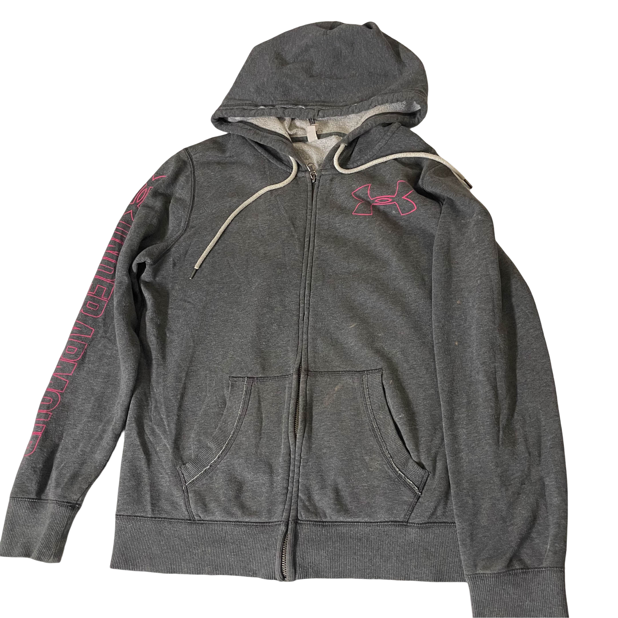 Vintage women's grey Under Armour full zip hoodie in XS| L 25 W 20| SKU 3724