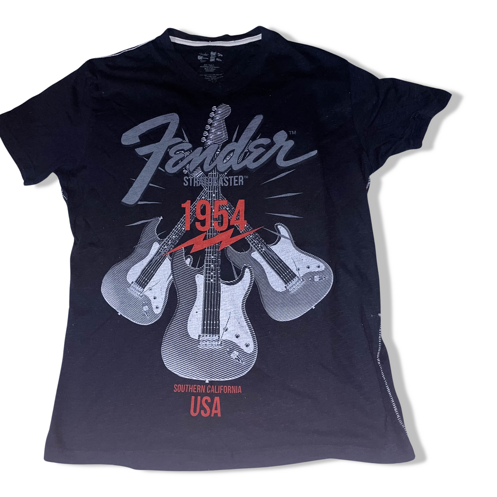 Vintage Fender 1954 Stratocaster Guitar Graphic black large Tee Shirt