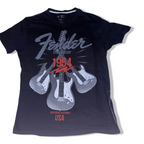 Vintage Fender 1954 Stratocaster Guitar Graphic black large Tee Shirt