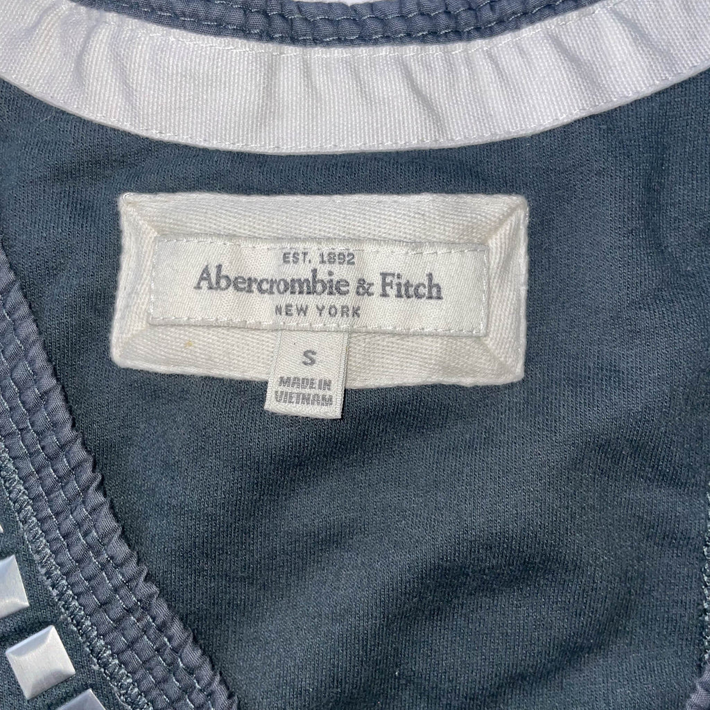 Y2K Abercrombie & Fitch womens grey studded 90's small vest