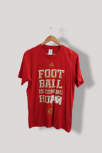 Vintage Adidas FC Bayern Muchen Football is coming home Graphics mens Red medium tees