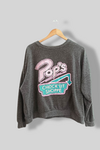 Riverdale grey pops chock lit shoppe print womens large sweatshirt