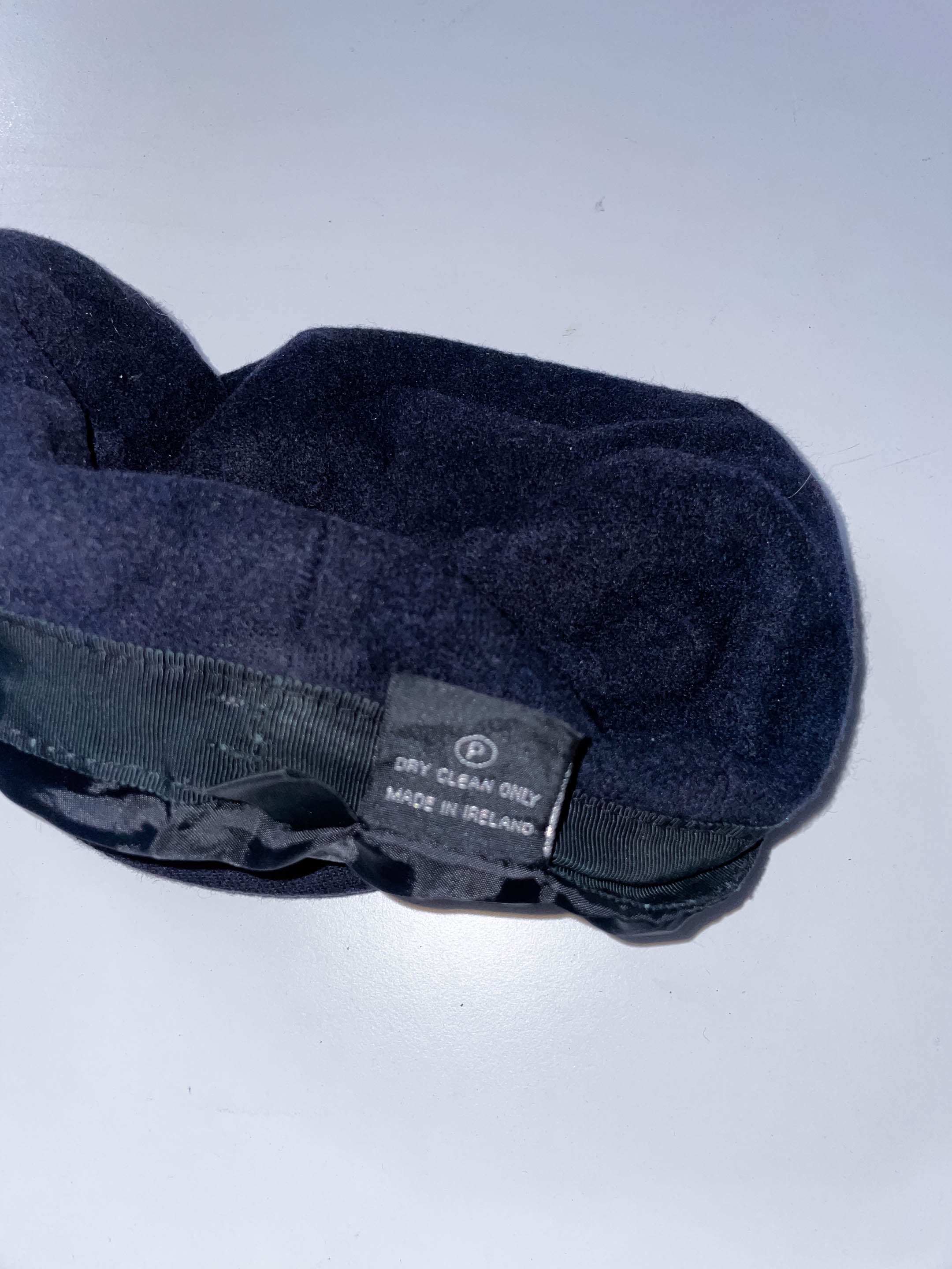 Vintage Hats of Ireland castlebars tailored cashmere navy blue flat hat