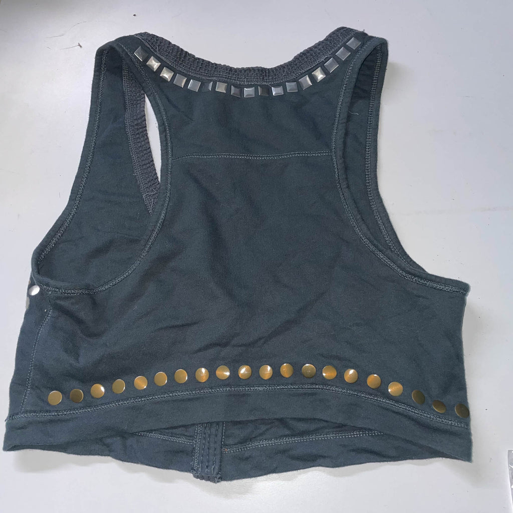 Y2K Abercrombie & Fitch womens grey studded 90's small vest