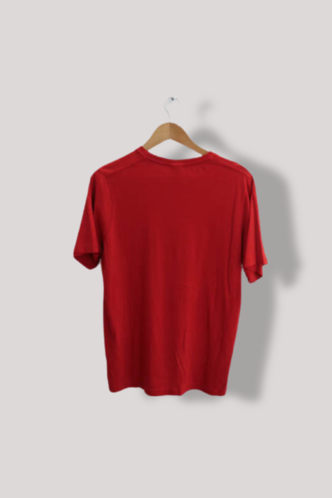 Vintage Adidas AC Millan Logo crest mens medium red tees