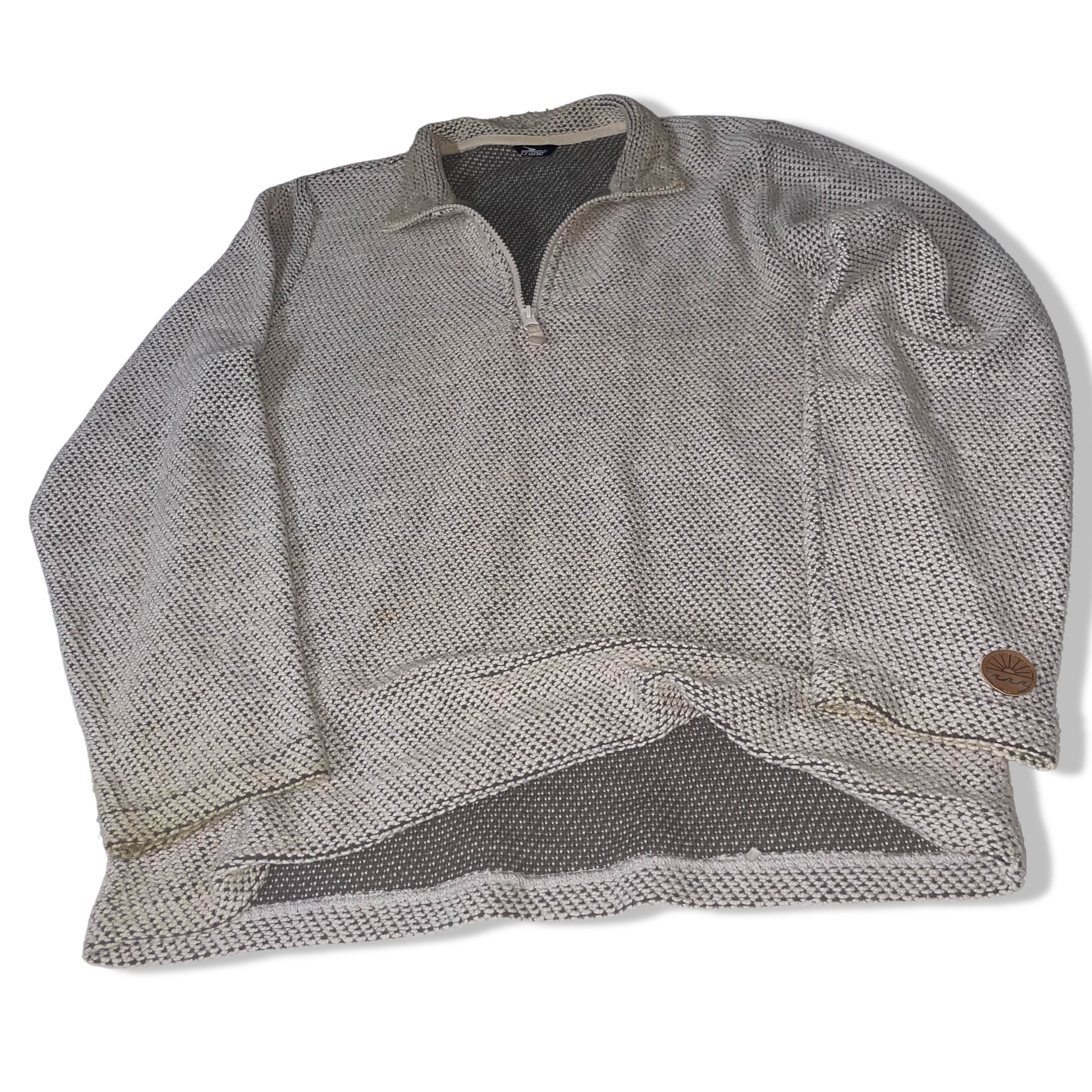 Vintage Crane cream 1/4 zip up mens medium sweatshirt