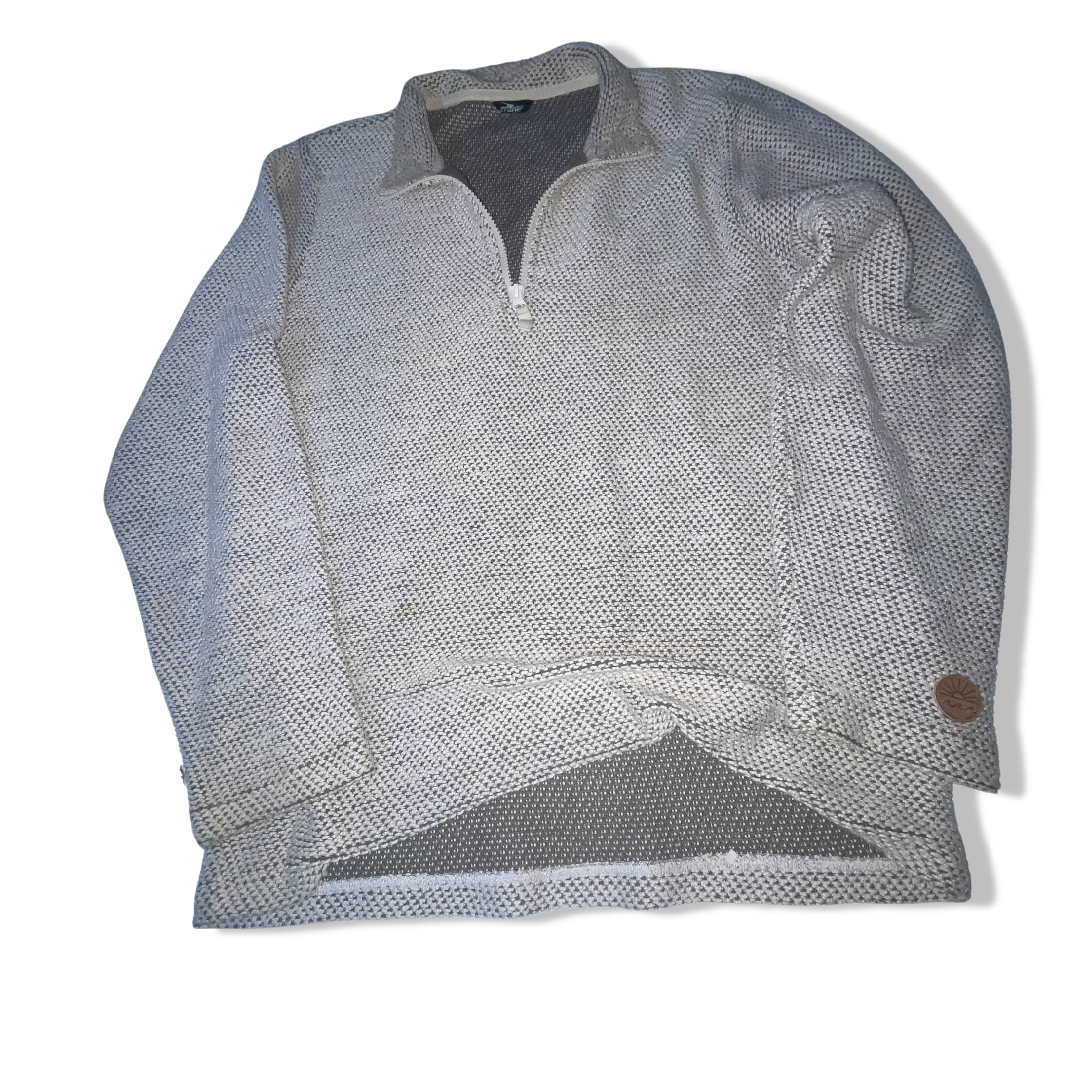 Vintage Crane cream 1/4 zip up mens medium sweatshirt