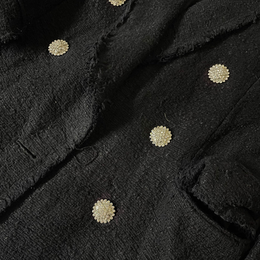 Zara made in Morocco Women's Double breasted black blazers in S| L 29 W 19| 3725