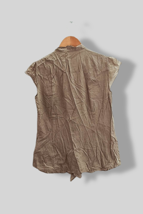 Vintage Espirit collection womens brown sleeveless top uk 12