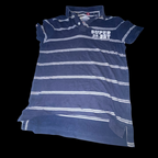 Vintage Superdry blue stripe regular fit mens medium polo shirt