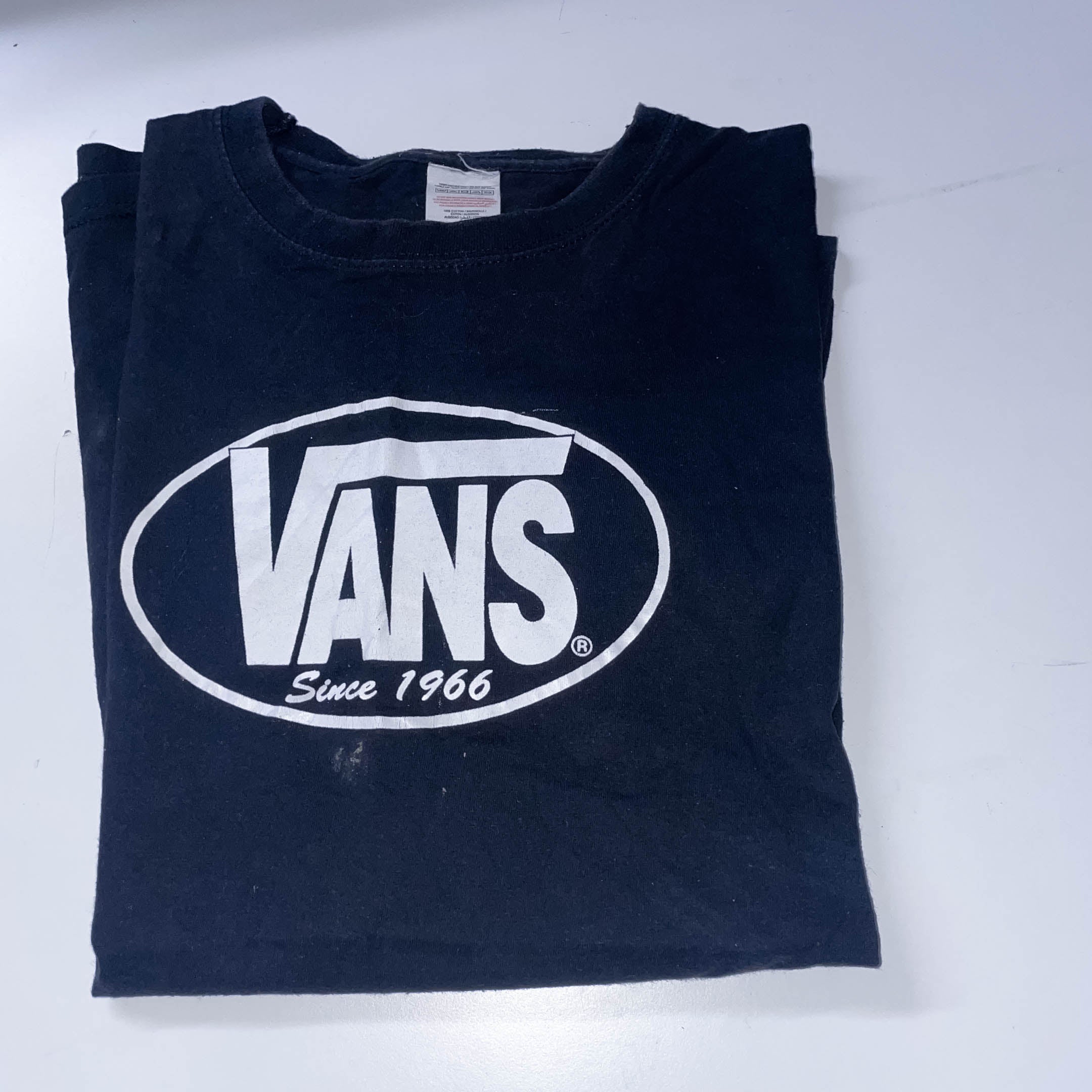 Vintage Black Vans big logo large classic tees