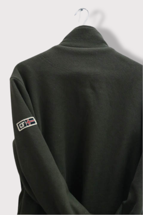 Vintage Crossfield khaki green flecce full zip medium jacket