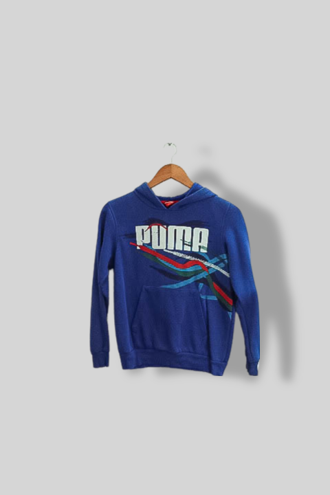 Vintage small blue puma graphics hoodie