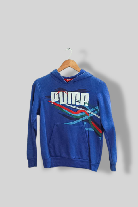 Vintage small blue puma graphics hoodie