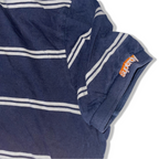 Vintage Superdry blue stripe regular fit mens medium polo shirt
