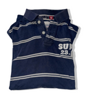 Vintage Superdry blue stripe regular fit mens medium polo shirt