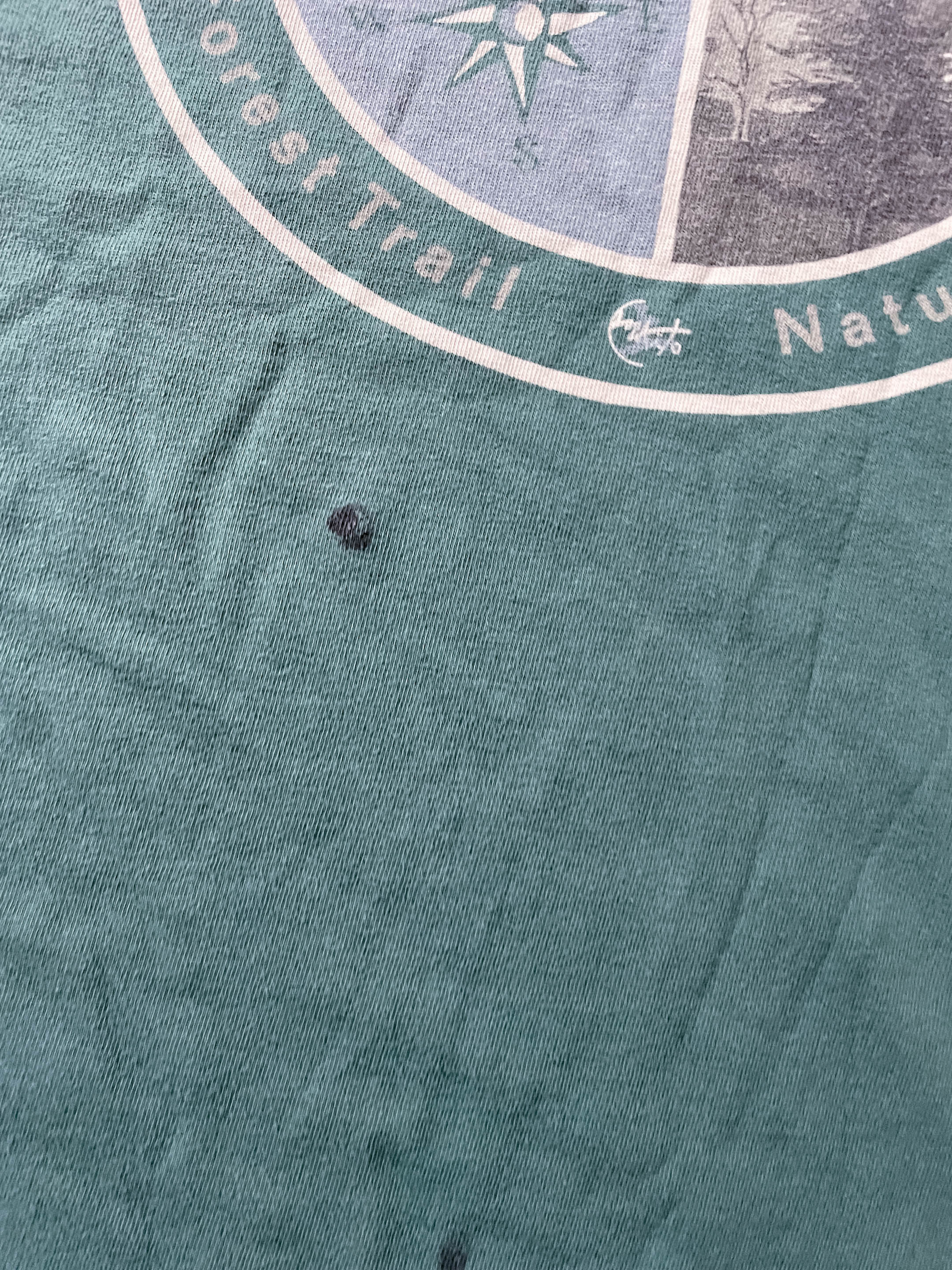 Vintage Lyanto mens Natural element forest trail graphics green tees size M 