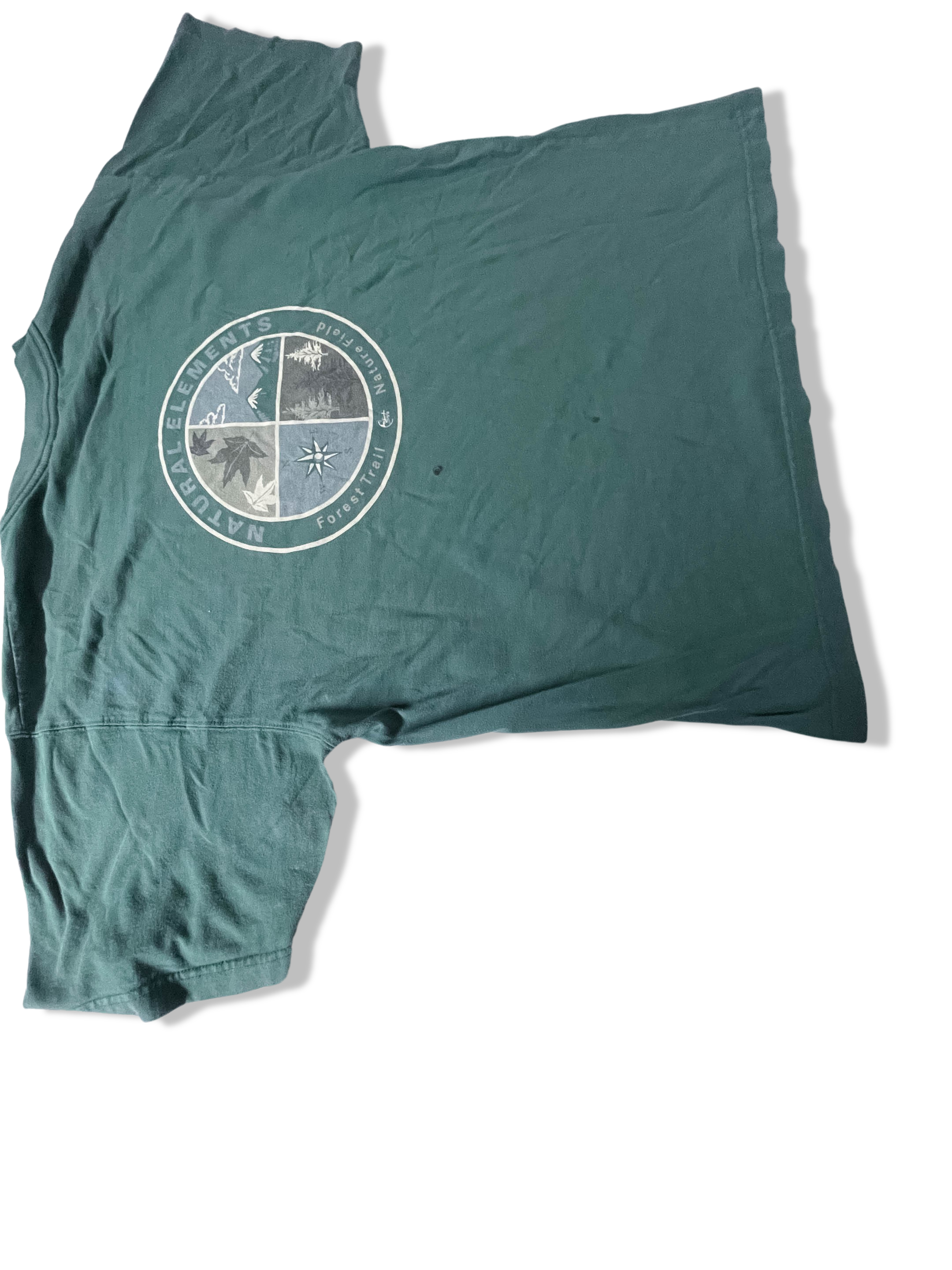 Vintage Lyanto mens Natural element forest trail graphics green tees size M 