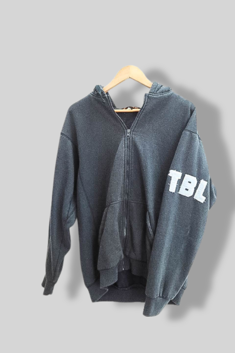 Vintage TBL grey graphics full zip up large hoodie