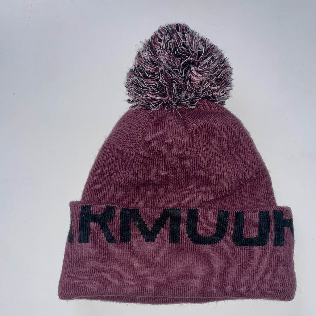 Vintage Under Armour big logo burgundy beanie winter hat
