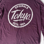 Vintage Cedarwood state Tokyo extra large mens wine long sleeve tees