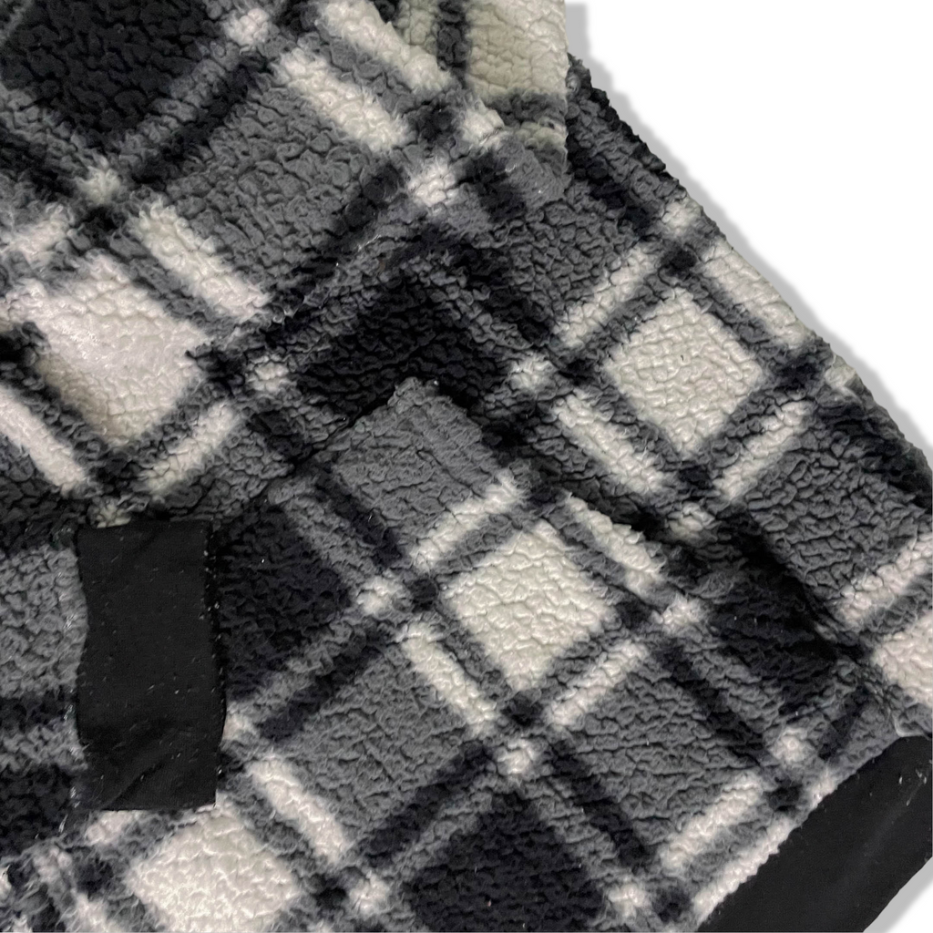 Men's Penguin Original large black & white plaid hooded sweatshirt | SKU 3687
