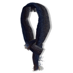 Vintage Mucros weavers multi stripe autumn basic scarf with fringe ends