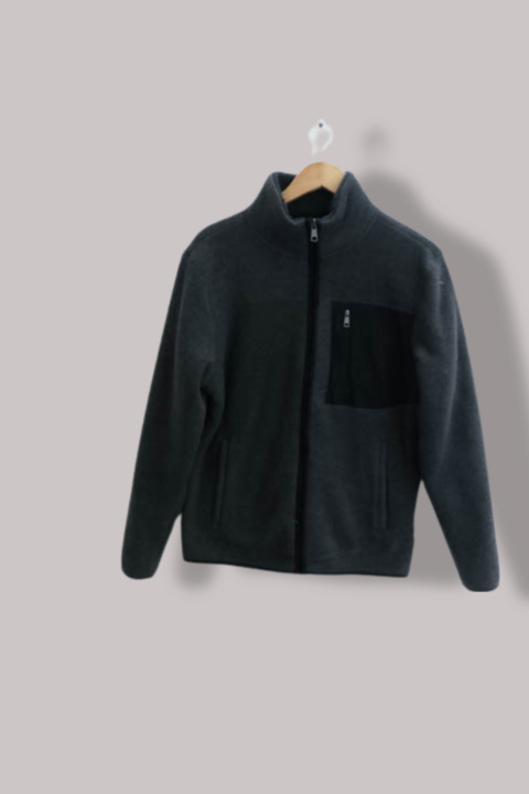 Vintage Men's Fleece 500 Full Zip Small Jacket in grey