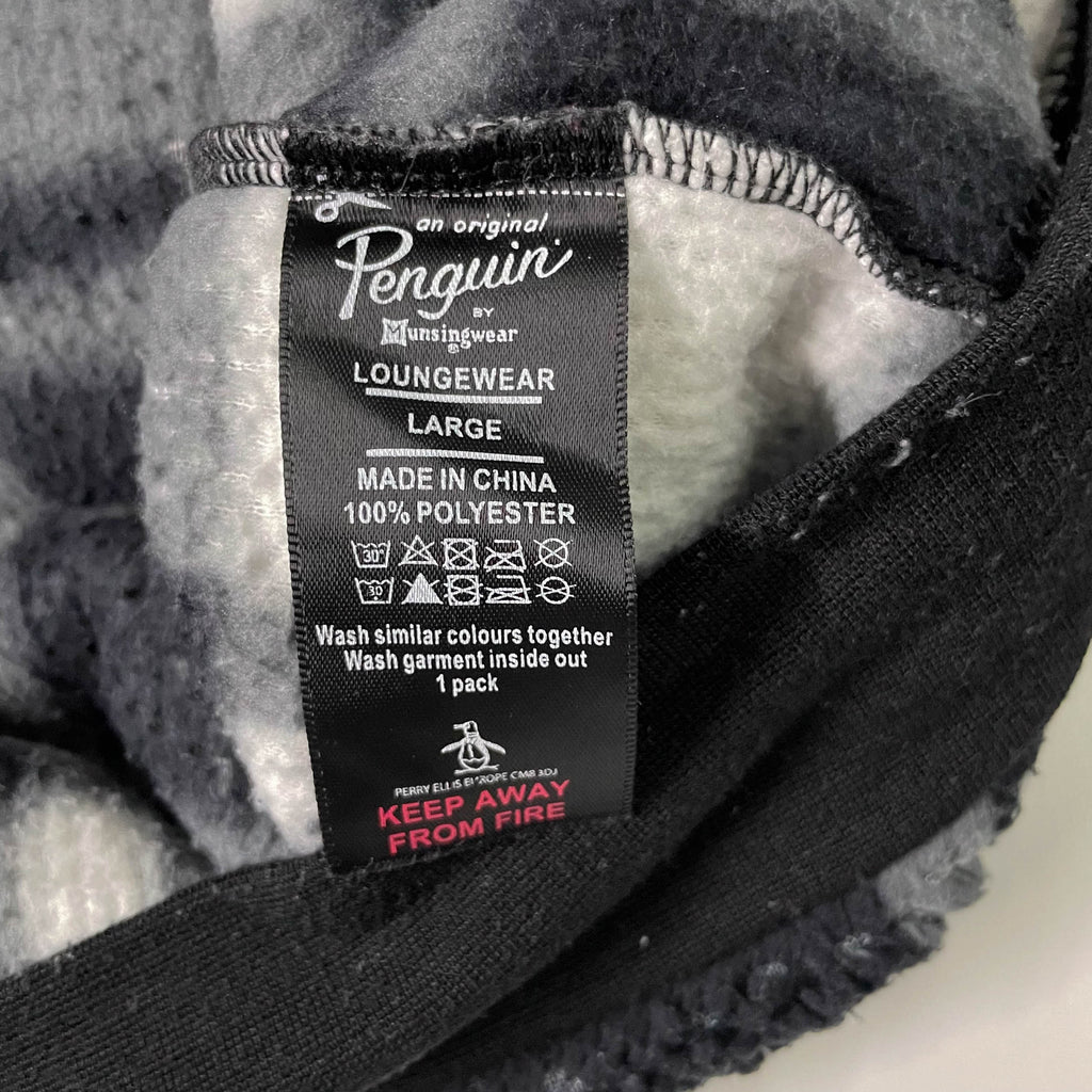 Men's Penguin Original large black & white plaid hooded sweatshirt | SKU 3687