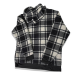 Men's Penguin Original large black & white plaid hooded sweatshirt | SKU 3687
