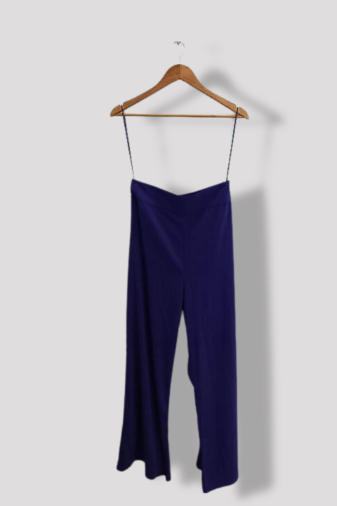 Vintage Aq/Aq womens tuck in pallazo blue trouser uk 10